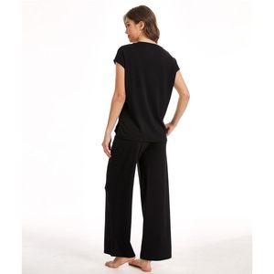 Conjunto de Dos Piezas para Mujer, Manga Corta, Pantalones Anchos, Ropa Informal para Viajes y Vacaciones - Product Image 2
