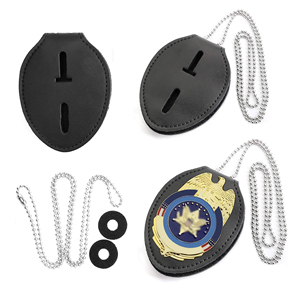 Insignia de Seguridad Metálica Personalizada de Aleación de Zinc del Fabricante, Insignias de Seguridad Metálicas con Cartera de Cuero - Product Image 5