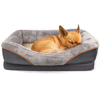 Plüschiges, Einfarbiges, Modisches, Beruhigendes Orthopädisches Hundebett, Großes Hundesofa, Wasserdicht, Ultra-Abnehmbarer Waschbarer Bezug, Weich