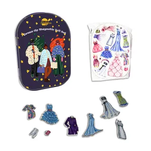 Magic vestido-up bonecas jogo de viagem, conjunto de fingir, jogar, kit de caso magnético