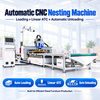 Machine de nesting CNC OEM ODM 1928 avec plateforme de chargement et de déchargement, machine de nesting CNC entièrement automatique pour armoires en bois