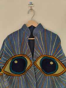 เสื้อแจ็คเก็ตผ้าฝ้ายปักลายซูซานี งานฝีมือสไตล์วินเทจ เสื้อโค้ทโบโฮ งานศิลปะสำหรับผู้หญิง - Product Image 2