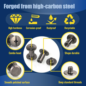 Chicago Screws Assortment Kit 130pcs Metric Black Plated Steel M4 M5 Threaded Rivets For Furniture Assembly - Product Image 2