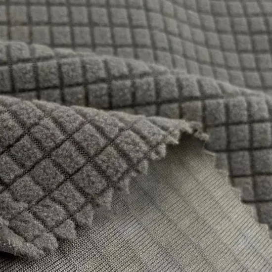 Фабричная флисовая клетчатая жаккардовая флисовая уличная спортивная ткань для подкладки курток свитеров одежды