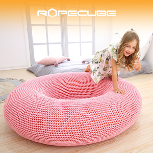 Divano intrecciato a mano per pneumatici in corda | Integrazione sensoriale a sacco mobili per allenamento fisico per bambini e spazi di gioco educativi - Product Image 2