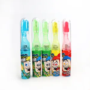 HACCP/BRC certificate Halal candy lollipop Toothpaste shape lighting hard candy lollipop toys for wholesale