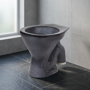 WC européen EWC, toilette rustique Vitrosa noire, en céramique, monobloc, avec siphon S/P, double chasse d'eau - Product Image 5
