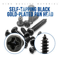 M2.3 M2.6 M3 Phillips Jeu de vis autotaraudeuses à tête cylindrique à empreinte cruciforme Système de mesure métrique en acier à oxyde noir pour ordinateurs