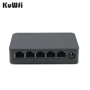 KuWFi Network Switch 1000Mbps 5 Ports Fast RJ45 Ethernet Switcher RJ45 Lan Hub Gigabit Switch For Router/IP Camera