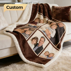 Couverture en microfibre style sherpa à séchage rapide, douce et luxueuse, avec motif personnalisé, impression double face - Product Image 1