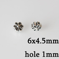Perles d'espacement argentées 6mm 8mm, pièces de bijouterie, accessoires floraux rétro en fer argenté antique pour la fabrication de bijoux