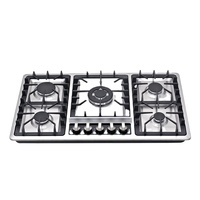 Cuisinière à gaz encastrable haute performance à 5 brûleurs, dessus en acier inoxydable, chauffage rapide et efficace pour la cuisson quotidienne