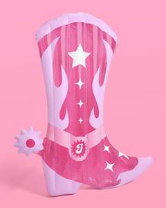 Flotador Inflable Gigante de PVC con Forma de Bota de Vaquero Rosa de 72 Pulgadas, Tamaño Adulto - Product Image 3