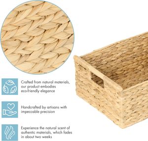 Handmade Đa Chức Năng Mộc Mạc Wicker Lưu Trữ Giỏ Bền Vững Mây Dệt Hình Chữ Nhật Lớn Gỗ Rơm Treo Nhà Bếp Sử Dụng - Product Image 3
