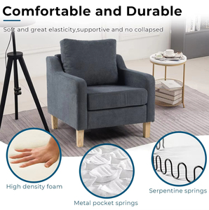 Offre Spéciale chaise d'appoint à cadre en bois massif de style moderne avec oreiller <span class=keywords><strong>lombaire</strong></span> épais doux <span class=keywords><strong>coussin</strong></span> de <span class=keywords><strong>fauteuil</strong></span> de canapé démontable de grande taille - Product Image 6