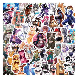 Custom PVC Die-Cut Printed Sexy Furry Anime Girl Cartoon Animal Waifu Graffiti <strong>Stickers</strong> for Car Phone Laptop Promotional - Product Image 4