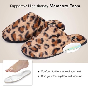 Của Phụ nữ mùa đông Fluffy Bộ nhớ bọt <span class=keywords><strong>Leopard</strong></span> in mules với ấm cúng <span class=keywords><strong>Faux</strong></span> lông lót trượt trên cho - Product Image 5