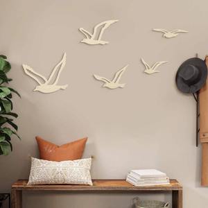 Dekorasi Dinding Burung Camar Kayu, Hiasan Burung Camar Kayu, Seni Dinding Camar Kayu, Bentuk Potongan Siluet - Product Image 4