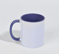 Mug en céramique bicolore personnalisé de 11 oz, tasse à café vierge pour sublimation avec poignée colorée, impression de logo DIY pour entreprise, maison, cadeau d'anniversaire