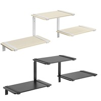 Étagère murale flottante modulaire à 3 niveaux personnalisable FLS-01 en acier et bois, support pour composants TV, organisateur de rangement pour console de jeu, DVD
