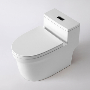 Hiện đại mảnh duy nhất S Trap gốm không có vành nhà vệ sinh kéo dài phòng tắm tầng gắn WC <span class=keywords><strong>commode</strong></span> với dual-tuôn ra tính năng - Product Image 3