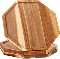 Plateau de service irrégulier en bois d'acacia classique, écologique et durable pour Noël – Grande assiette décorative en bois pour pain, fruits et plats cuisinés