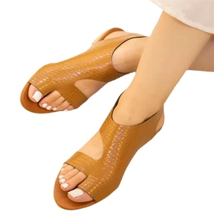 High Quality New White Breathable Flat Spot Latest Ladies Designs Skin Color Adult Casual Sandals - Product Image 2