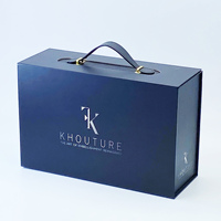 Boîte cadeau en carton de luxe personnalisée avec poignée, boîte d'emballage décorative en papier style cuir pour emballage de cadeaux pour bébés
