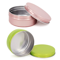 Petite boîte plate en métal pot rond en aluminium de crème cosmétique Boîte de conserve en aluminium vide personnalisée avec couvercle à vis