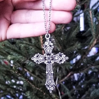 Collier pendentif Vintage en croix pour femmes et hommes, cadeau, longue chaîne, Punk, gothique, accessoires, ras du cou, gothique, vente en gros