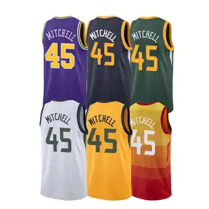 Wholesale Men Utah Basketball Jerseys Jazz Shirts Wear Sports Vest #45 Donovan Mitchell Uniform USA Basketball Clothing