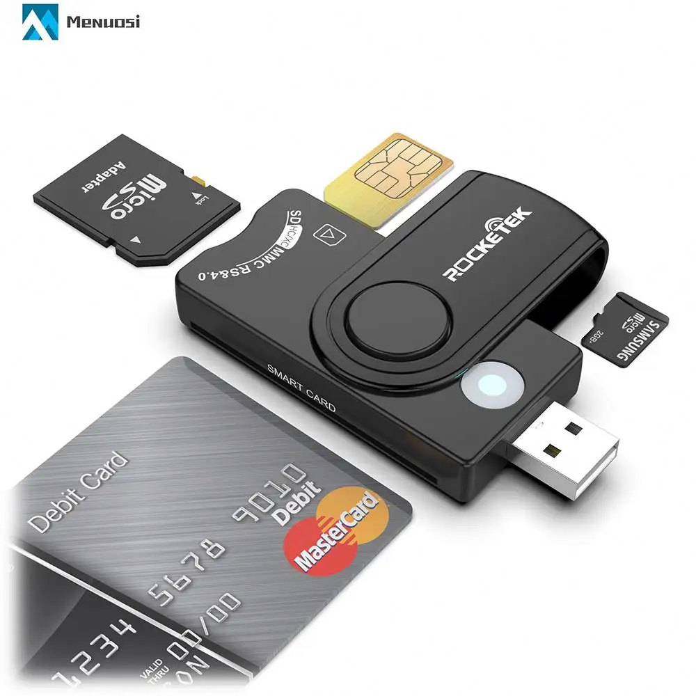 Rocketek OTG USB 2.0 Secure Digital card TFlash MMC Multi Card Reader EMV IC Chip Contact Wireless Smart Card Reader