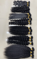 Extensions de cheveux humains brésiliens vierges à 100 %, ondulés, avec pointes épaisses, double épaisseur