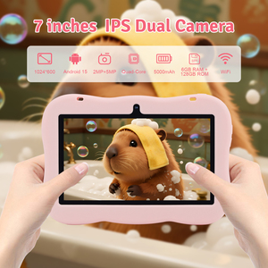 Tablette éducative pour enfants C Idea Factory Price, 7 pouces, Android 15.0, 6 Go + 128 Go, résistante aux chutes, rose, avec design de dessin animé pour enfants - Product Image 2