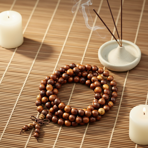 PBB1037 108 Perle <span class=keywords><strong>Mala</strong></span> in Legno di Palissandro Naturale, Collana di Preghiera Buddista per Meditazione, Yoga e Gioielli Spirituali - Product Image 5