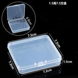 Boîte de rangement carrée transparente en PP de 7,5 cm, étui à charnière en plastique à profil <span class=keywords><strong>bas</strong></span> de 1,5 cm pour petites pièces, emballage de bijoux, directement de l'usine - Product Image 6