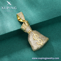 111301 Bijoux Xuping Pendentif Dollar 14 carats Porte-bonheur Simple et Tendance Cadeau pour Amis Pendentif Sac d'Argent Hiphop Diamant
