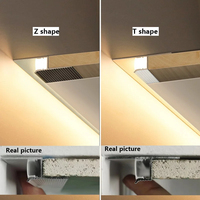 Profilé LED en aluminium sans cadre pour plafond, encastré, suspendu, avec diffuseur PC, pour plaque de plâtre, lampe de ligne rétroéclairée dissimulée