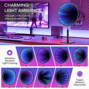Led 3D <span class=keywords><strong>illusion</strong></span> miroir infini espace-temps tunnel RGB néon lampe de table de jeu anniversaire cadeaux de Noël pour les enfants - Product Image 5
