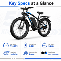 Hochleistungs-Elektrofahrrad mit 2000W Bürstenlosem Motor, 23AH Lithium-Akku, 55km/h Geschwindigkeit, Mountain E-Bike für Erwachsene, Geländetauglich
