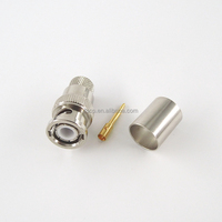 Connecteur coaxial RF étanche BNC mâle à sertir pour câble coaxial RG213, idéal pour antennes et câbles électriques de vidéosurveillance