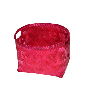 ตะกร้าไม้ไผ่สานสีแดงสำหรับเป็นของขวัญสำหรับห้องครัวอาหารและการจัดระเบียบบ้านงานฝีมือราคาประหยัด - Product Image 1