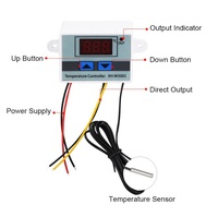 Usine 12V 24V 220V régulateur de température W3001 XH-W3001 pour incubateur refroidissement chauffage interrupteur Thermostat NTC capteur