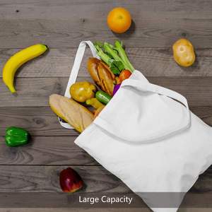 Tas Tote Kanvas Katun Polos 6oz Cocok untuk DIY, Iklan, Promosi, Hadiah, Cetak Logo Kustom, Dapat Digunakan Kembali - Product Image 5