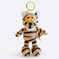 Porte-clés en peluche Tigre mignon Prêt à expédier Pendentif animal de la jungle en peluche Breloque de sac Accessoire Kawaii CE EN71
