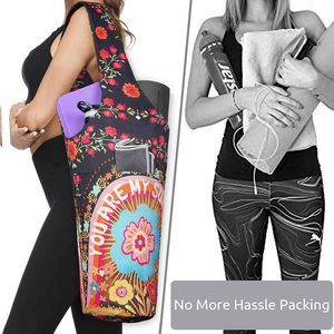Free sample Custom Portable Reusable Cotton Canvas Cloth Foldable <b>Yoga</b> Mat Tote Shoulder Carry <b>Bag</b> With Custom Printed Logo - Product Image 6