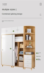 Muebles de Dormitorio Personalizados Baratos, Sistema de Armario, Armario de Almacenamiento de Ropa, Armario Moderno de Madera, <span class=keywords><strong>Ancho</strong></span> de 120 cm, <span class=keywords><strong>Armarios</strong></span> Blancos - Product Image 5