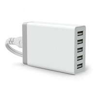 Stasiun pengisian daya USB 5V 8A, stasiun pengisian daya USB Multi Port 40W 5 Port untuk beberapa perangkat untuk ponsel 17 16 15