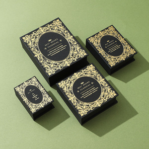 Caja de Regalo de Papel, Caja de Envío con Lámina Dorada, Caja de Embalaje Rígida, Estuche con Cajón para Joyería y Calcetines - Product Image 5