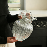 Vase en verre tendance qui brille dans le noir, récipient floral transparent pour culture aquatique, décoration élégante pour le salon, la table à manger